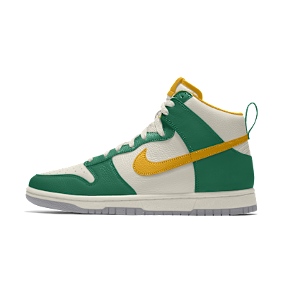 Green and yellow nike dunks online